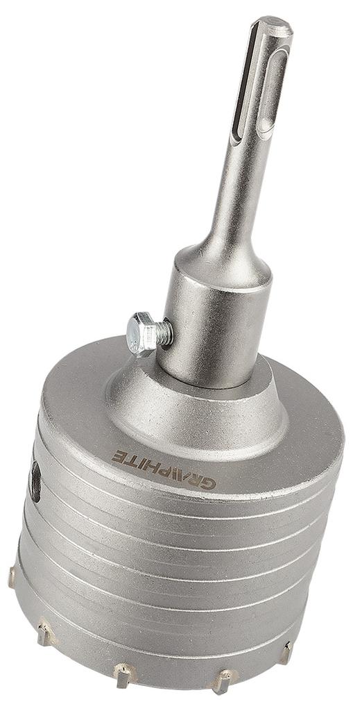 85mm carbide hole saw with SDS+ adapter and pilot drill