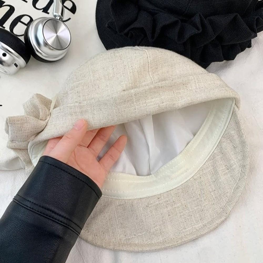 Lace Trim Small Face Fit Equestrian Hat Sun Protection Octagonal Cap Spring Season