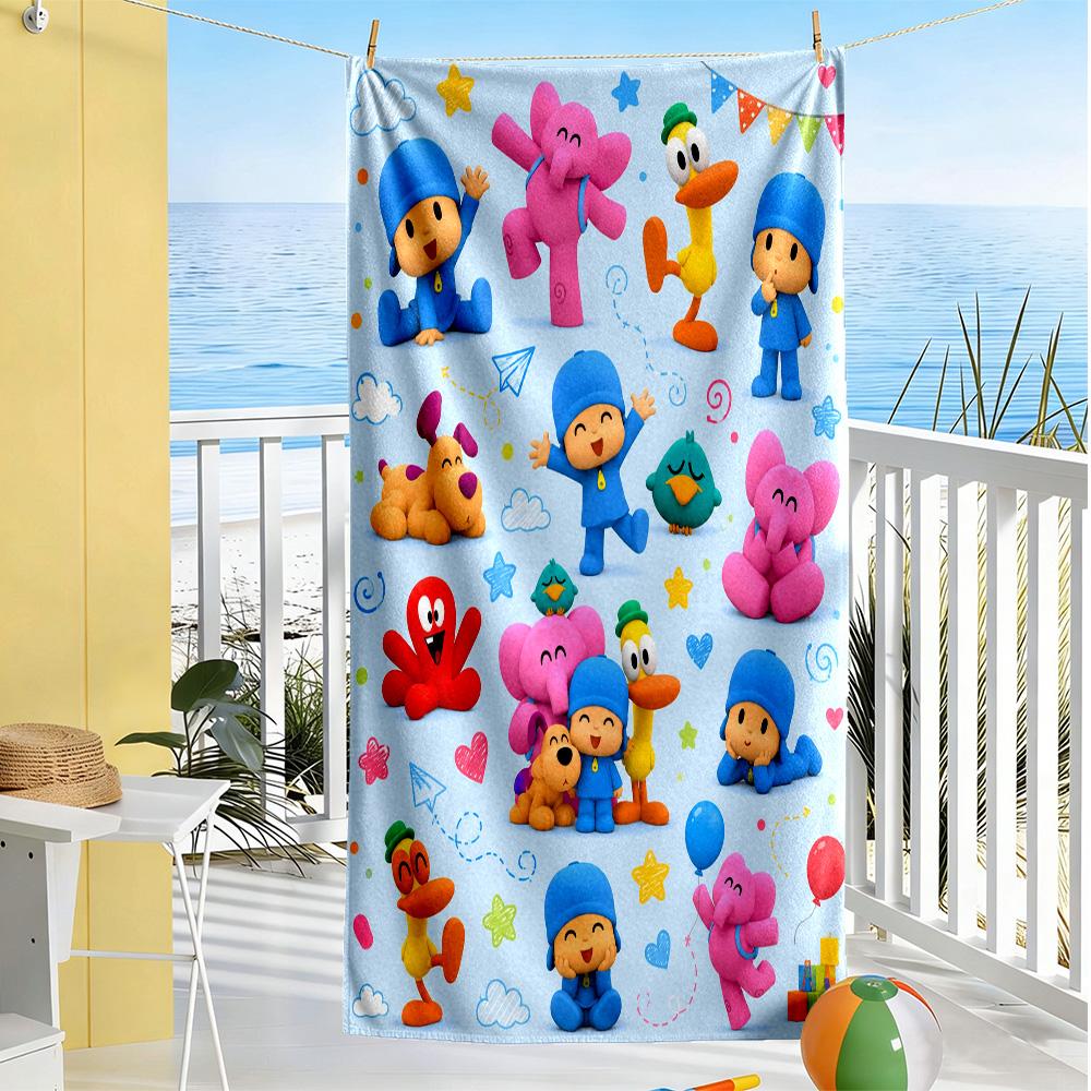 Pocoyo Beach Towel Super Soft Microfiber Quickdry Fabric Comfortable Lightweight Suitable for Swimming, Gym, Camping, Yoga Vacation