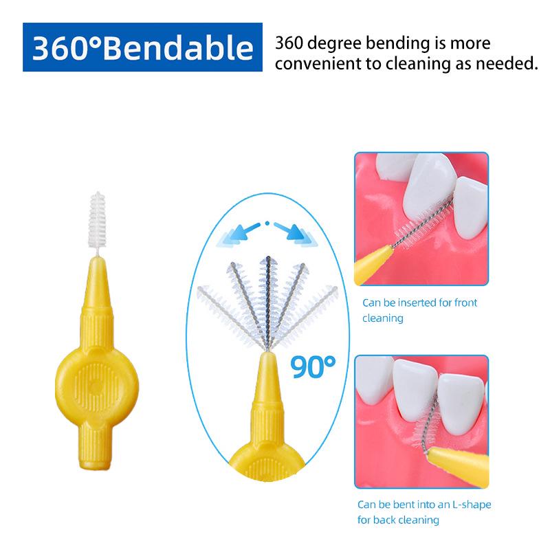 Interdental Round Gap Brush & Orthodontic Toothbrush for Oral Care
