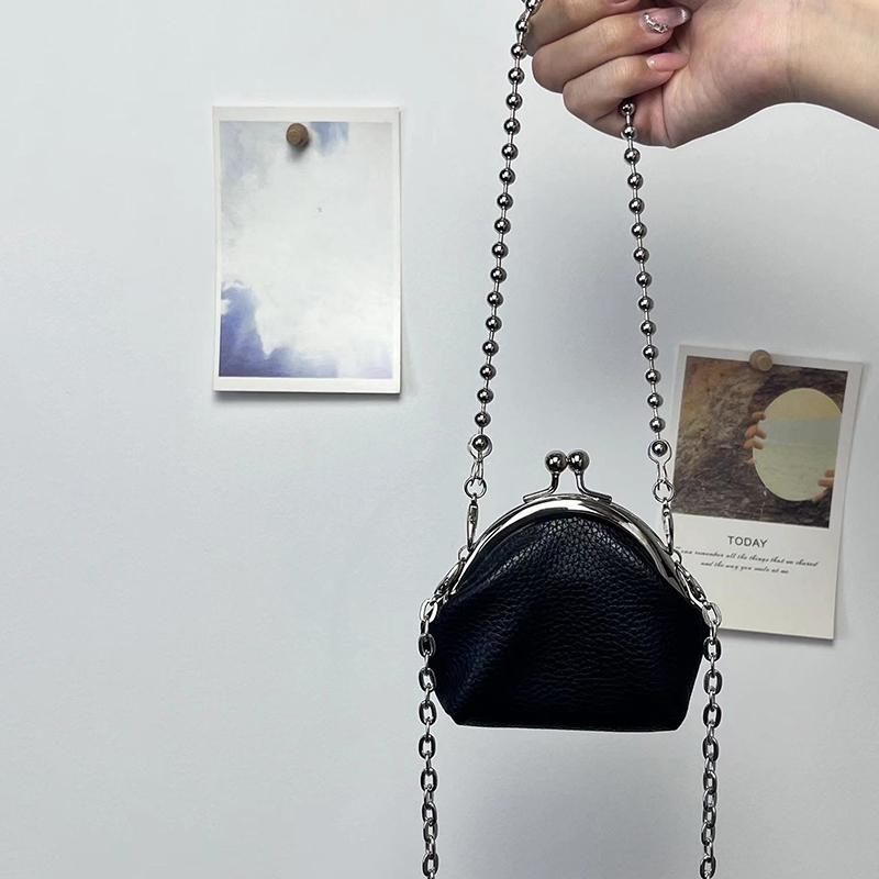 Women's Dainty Evening Bags - Mini Chain Crossbody Purses with Texture; Holds Small Wallet & Headphones