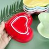Red Heart Ceramic Dinner Plate Home Baking Oven Cake Bowl Delicate Dessert Salad Dishes Dinner Cooking Plate Kitchen Utensils
