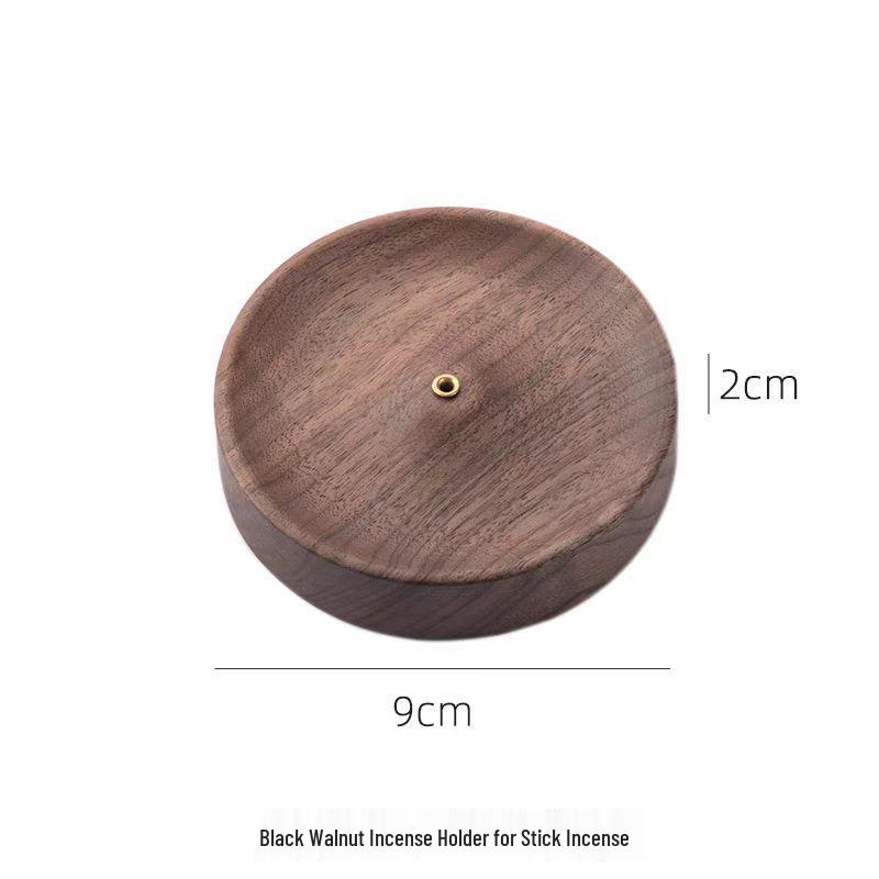 Black Walnut Wood Incense Burner - Zen Tea Ceremony Holder for Sandalwood & Agarwood