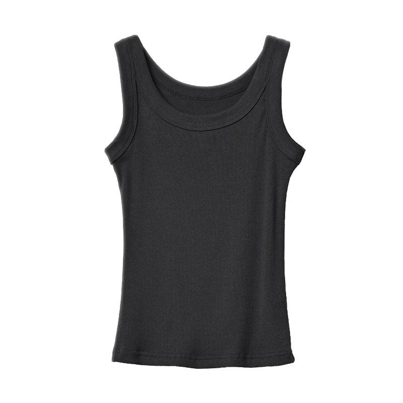 Ripp-Modal-Formweste für Damen mit seitlicher BH-Unterstützung, Bodycon-Basisschicht mit Rundhalsausschnitt für Frühling & Sommer