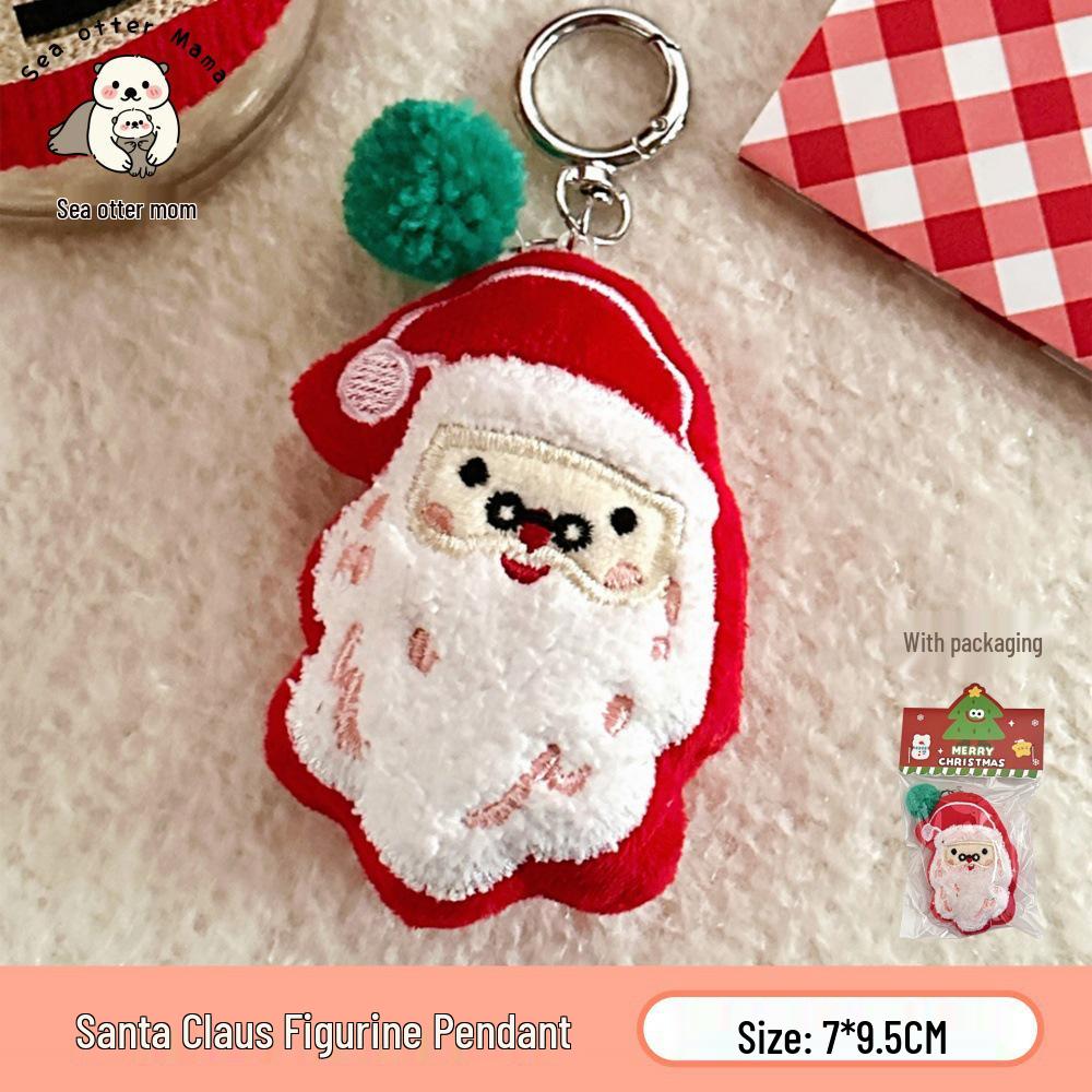 Tengyi Christmas Plush Doll Pendant - Cute Ornament & Versatile Keychain for Girls' Bags