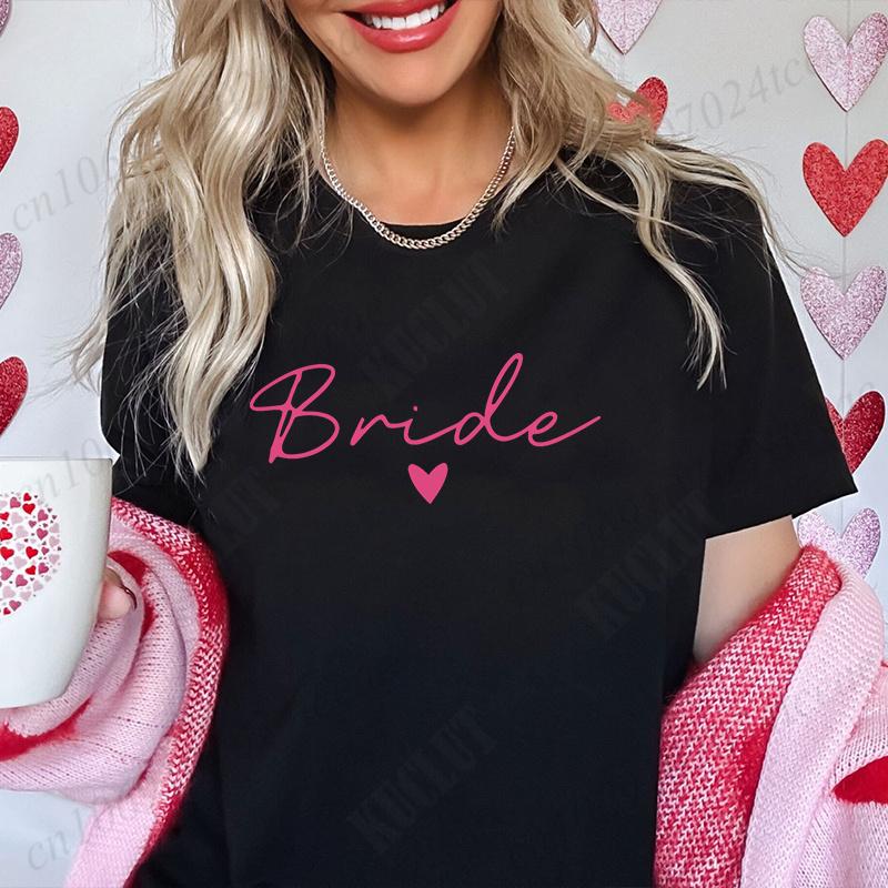Bridal Shower Shirt for Women, Team Bride Squad Bachelorette Party Tops, Bridesmaid T-shirt, Wedding Fashion Clothes for Girls