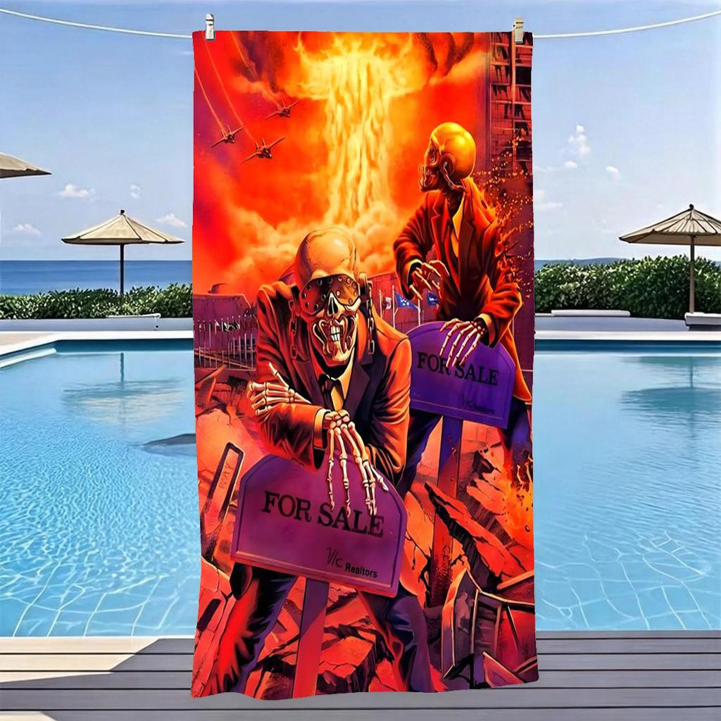 1pc Metal Band M-Megadeth Beach Towel Microfiber Quick Dry Gothic Horror Bath Towel For Pool Beach Travel Horror Art Fans Gift