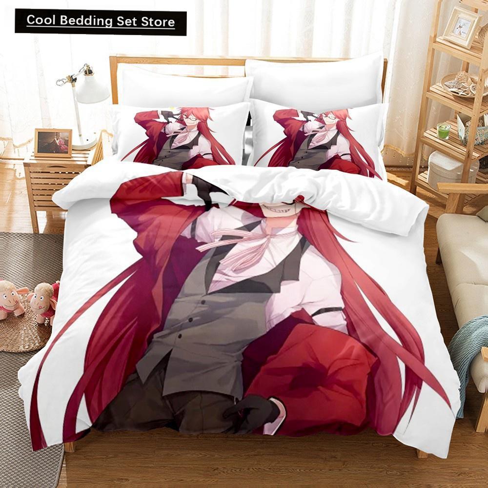 Nou Anime Black Butler Lenjerie de pat Cool Sebastian Ciel Dakimakura Set lenjerie de pat Adult Husă de pat dublu Husă de pat din microfibră