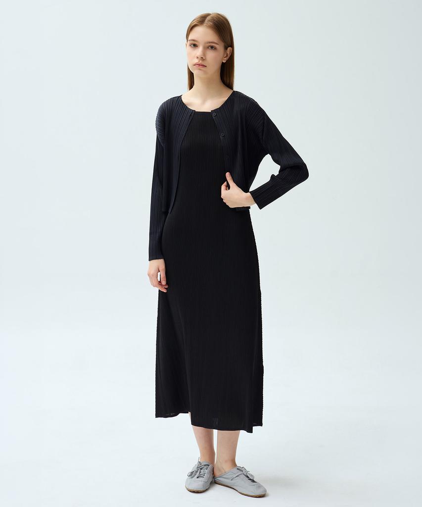 Waiowai Semi A-Line Pleated Slip Dress_2 Colors