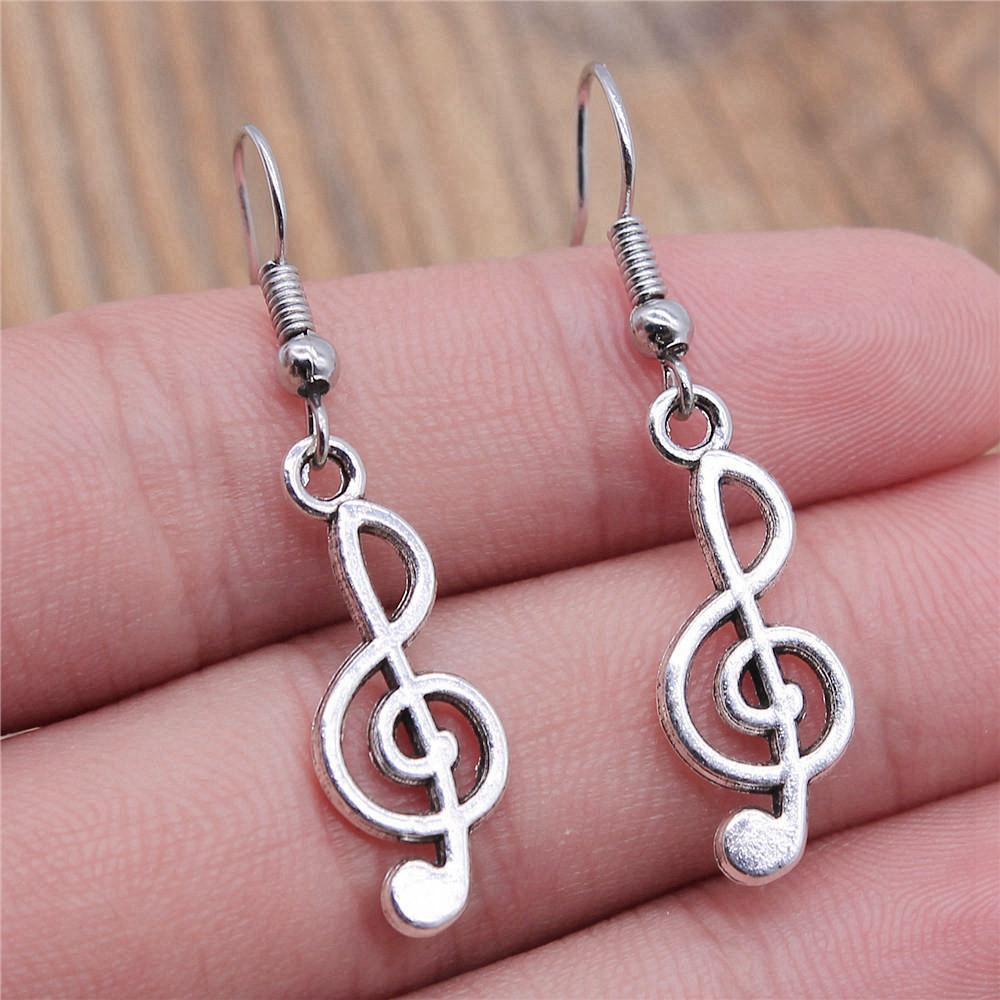 

Музыка Еда Серьги-подвески и подвески Пара Ювелирные изделия Свадебная годовщина Модные украшения A09-1pair-26x10mm