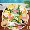 Tropical Fruit Pineapple Beach Towel Microfiber Floral Bath Shower Towels Round Beach Blanket Summer Swimming Shawl Yoga Mat