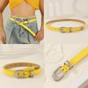 Simple Solid Color Metal Buckle Decoration Women Casual Belt For Use Daily