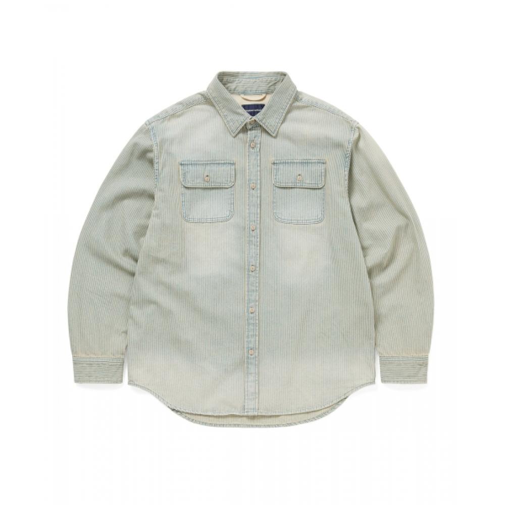 Thisisneverthat Hickory Denim Shirt Washed Blue S