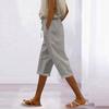 Women's Fashion Casual Loose Colour Cotton Linen Drawstring 7/10 Pants