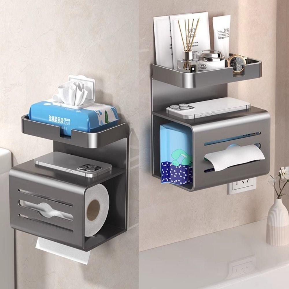 

Держатель для рулонной бумаги из цинково-алюминиевого сплава, устойчивый к ржавчине, полка для духов, аксессуары для хранения в ванной комнате