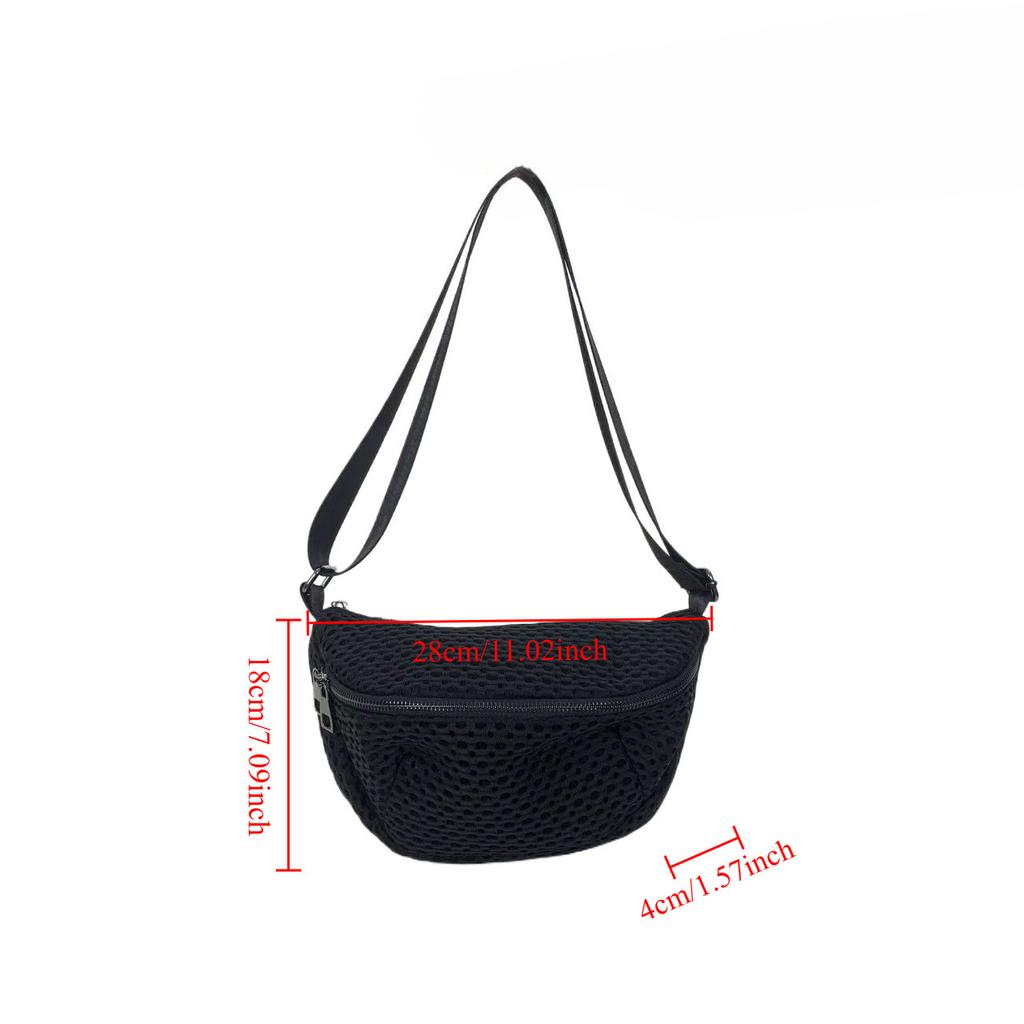 Multi-Layer Women'S Casual Messenger Bag Sports Simple And Versatile Mesh Nylon Shoulder Bag