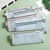 Cosmetic Bag Small Wallet Mesh Storage Bags Transparent File Bag Grid Pencil Bag Stationery Bag