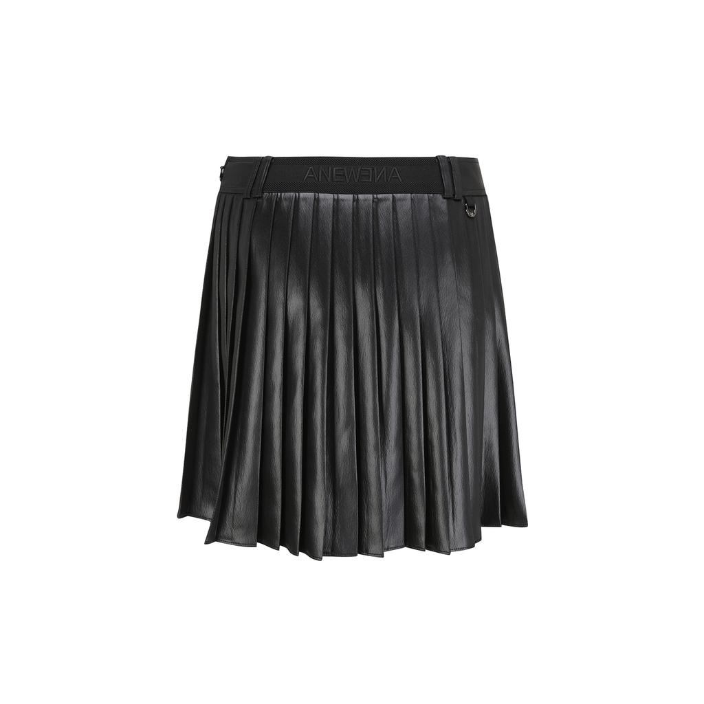ANEW GOLF Women Sp Leather Like Pleated Skirt_Bk