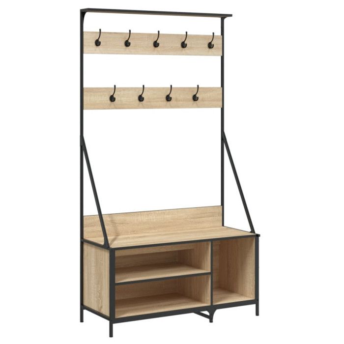 VidaXL Porte-vêtements et rangement des chaussures chêne sonoma 837868