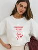 Champagne, Please! Print Oversized T-shirt