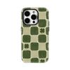 Vintage Clover Checker Phone Case for IPhone 17AIR 16E 16 15 14 13 12 11 17 Pro Max Plus Double-layer Back Cover