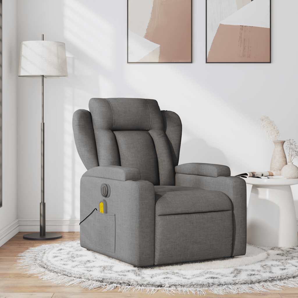 Vidaxl Schlafsofa mit Massagefunktion, Dunkelgrau, Stoffbezug