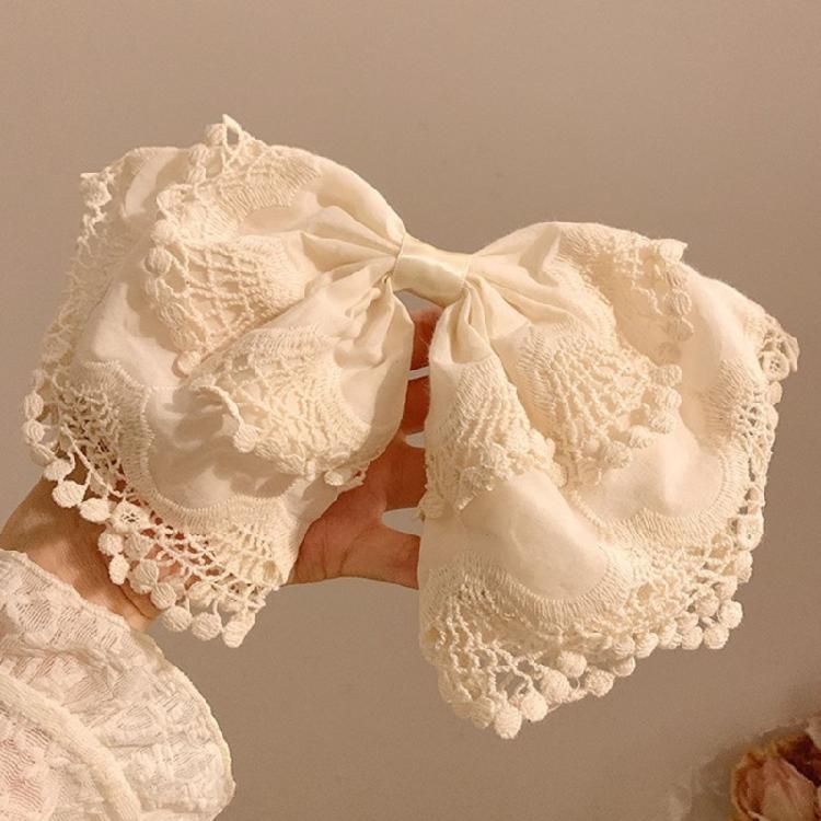 Unique Lace Hair Clip Embellished Bows Spring Grip Design Elegant Hair Accessories For Bridal Party Prom And Daily Use