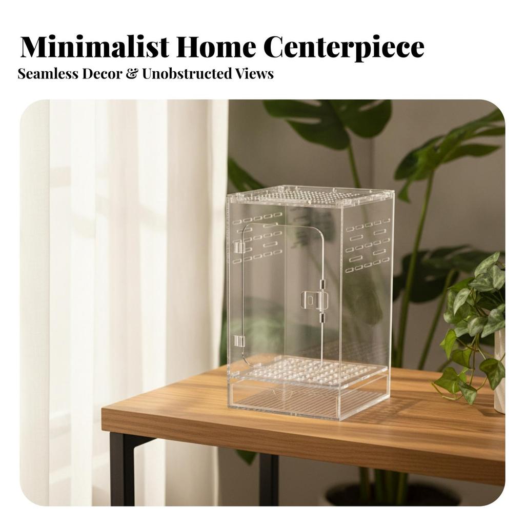 Leichtes Wirbellosenterrarium mit belüftetem Deckel, vielseitig
