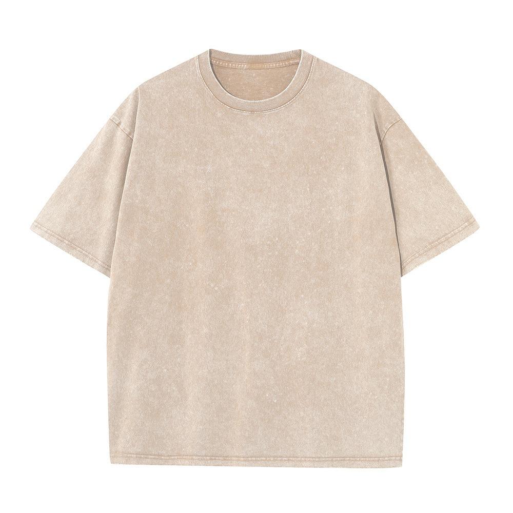 T-shirt Estiva da Uomo Vintage Lavata Oversize Manica Corta Larga Streetwear Top a Manica Corta Maglietta