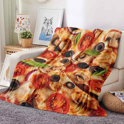 Flannel Creative Appearance Home Sofa Pizza Pizzeria Blanket