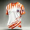 Street‑Style USA Fan Soccer Jersey Red‑White Stripe Splice Print Crew Neck Multi‑Color Unisex Stadium Training Tee