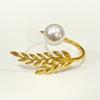 6Pcs Metal Napkin Rings Pearl Wheat Napkin Holder Fashion Napkin Buckle  for Wedding Birthday Party