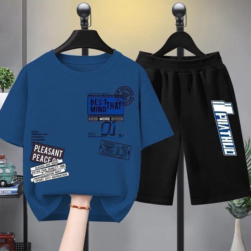 Short sleeved boys and girls summer fashion children's suit