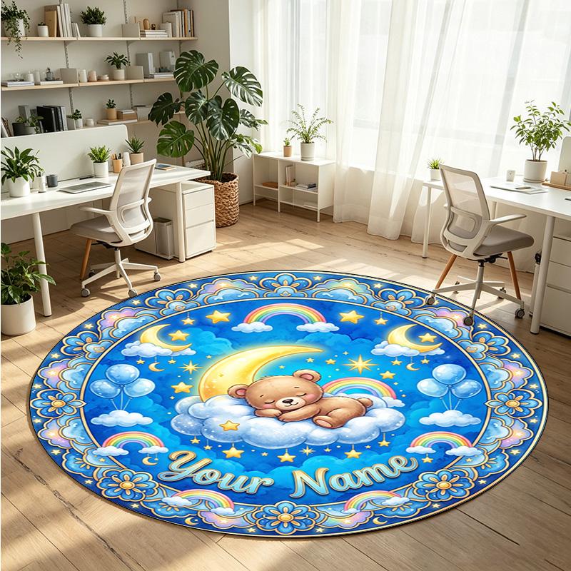 Animales salvajes (239) Alfombra de Terciopelo Redonda con Cristales Personalizada con Nombre y Texto Felpudo Personalizado Decoración del Hogar Alfombra de Cristal Antideslizante