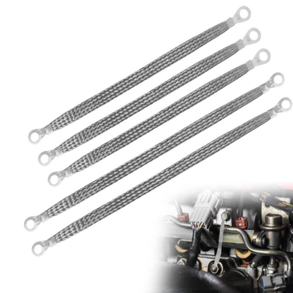 5pcs 220V Car Ground Strap Kit 8mm Hole Ring Universal Ground Cable Strap  for Most Cars