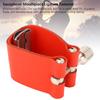 Saxophone Mouthpiece Ligature Red Leather Strap Sax Mouthpiece Ligature Fastener with Adjustment Screw
