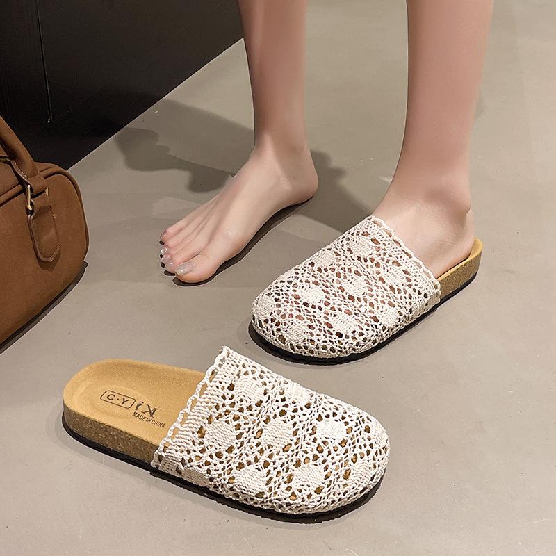 Thick Bottom Heightening One Pedal Lazy Spring and Summer Wear 2025 New Sandals Bag Head Half Slippers Women
