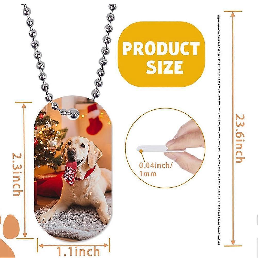 Sublimation Dog Tags Blanks 48 Pcs Aluminum Sublimation Dog Tag Chain Necklace Double Sided Dog Tags Oval for Pets