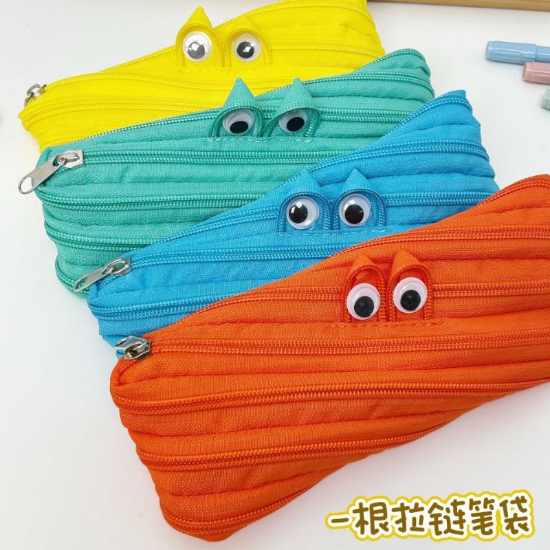 Ins Style Zipper Monster Pencil Case For School Students