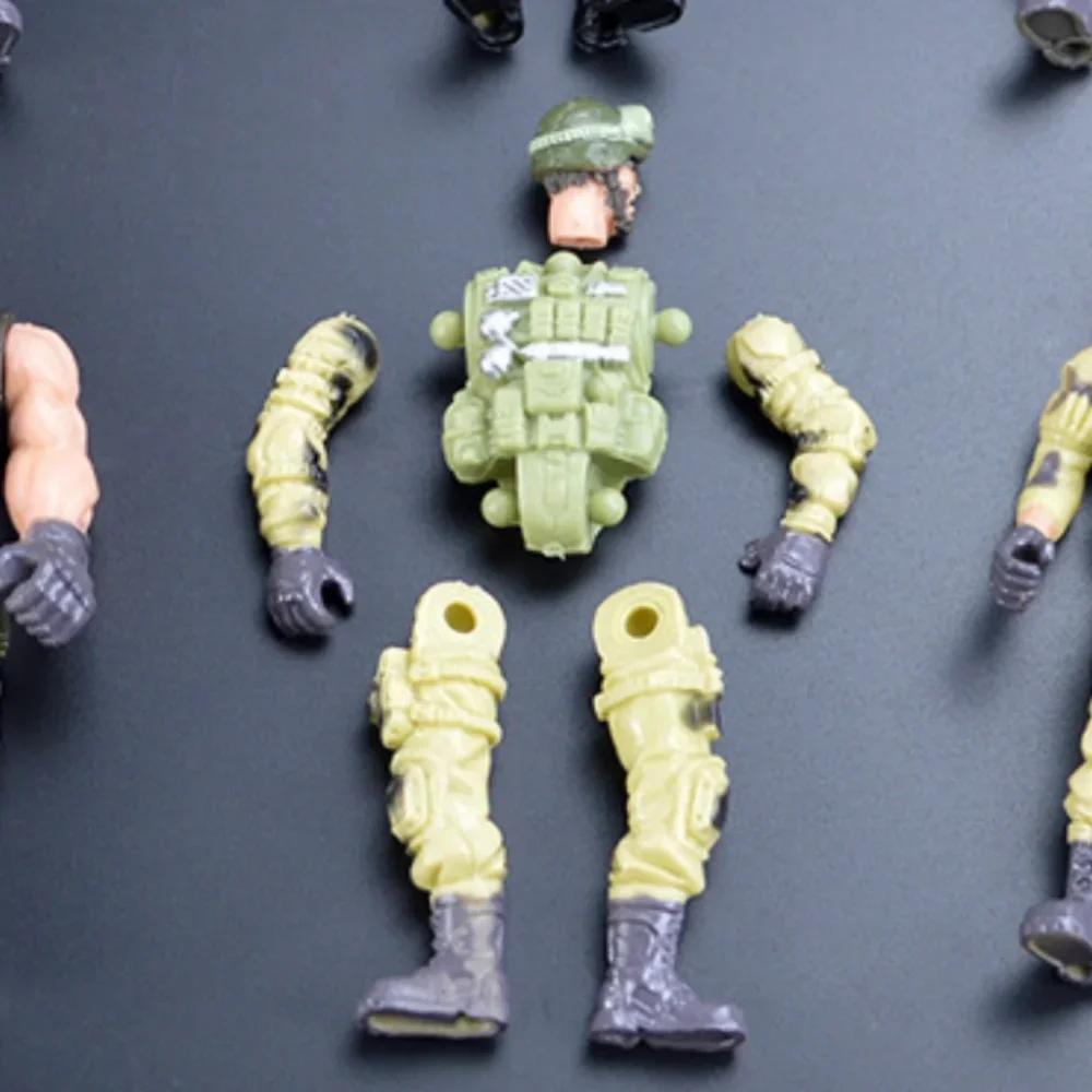 6/12Pcs Warrior Elite Force Military Action Figure Playthings with Weapons 10cm Terrorist SWAT Team Soldiers for Children Playing Present