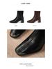 Women's Super Comfortable Chunky Heel Martin Boots - High Heel Square Toe Ankle Boots, Soft Leather, Short Tube Design