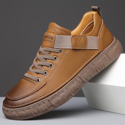 Zapatos de Exterior con Cordones de Encaje de Moda para Hombre Cuero Moda Casual Zapatos para Caminar Masculino Cómodo Zapato de Skate Marca de Lujo Zapatillas para Hombre Versátiles
