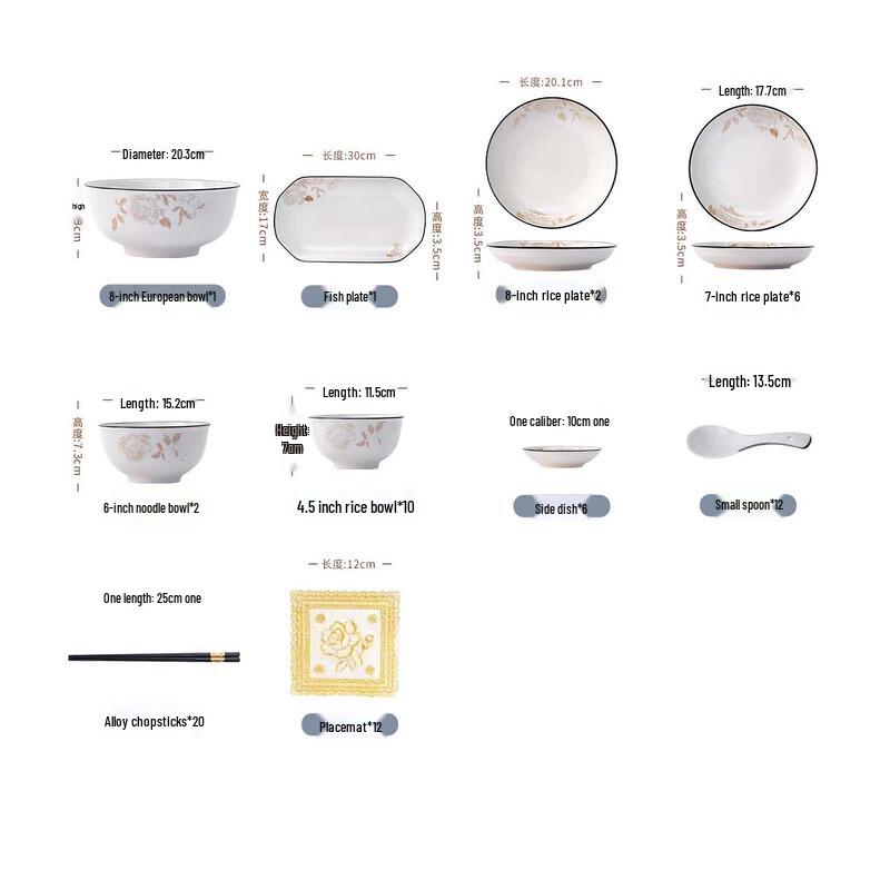 72-teiliges nordisches Keramik-Geschirrset