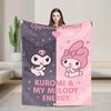 Kuromi Halloween Plaid Blankets Fleece Summer  Portable Super Warm Throw Blanket for Home Bedroom Rug Piece
