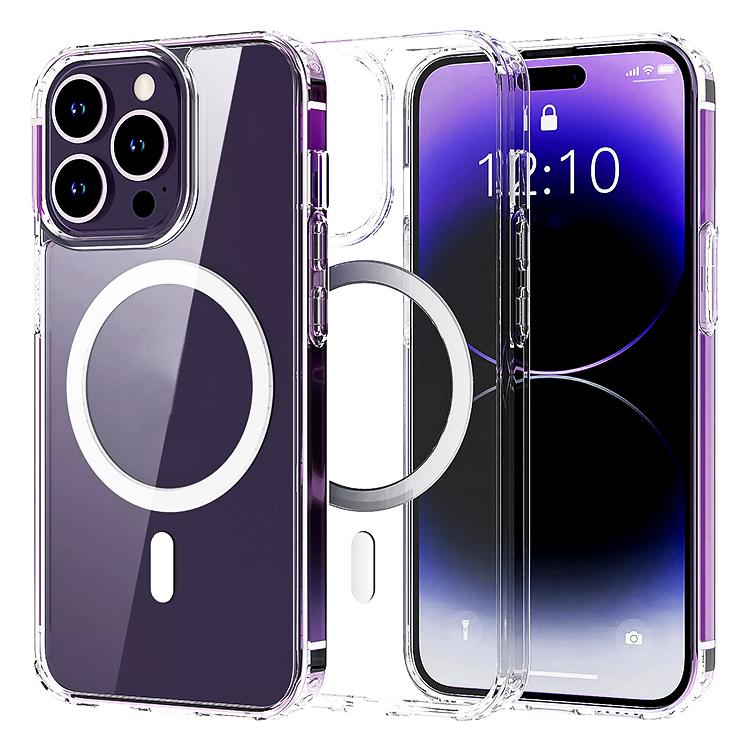 Us Stock Luxury Shockproof Clear Transparent Silicone Phone Case for Iphone 16 Support Wireless Charging Magnetic Back Cover