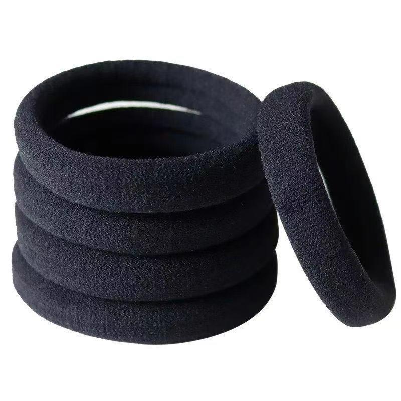 Classic Black 4CM High Elastic Seamless Hair Band - Durable, Traceless Hair Accessory for Women