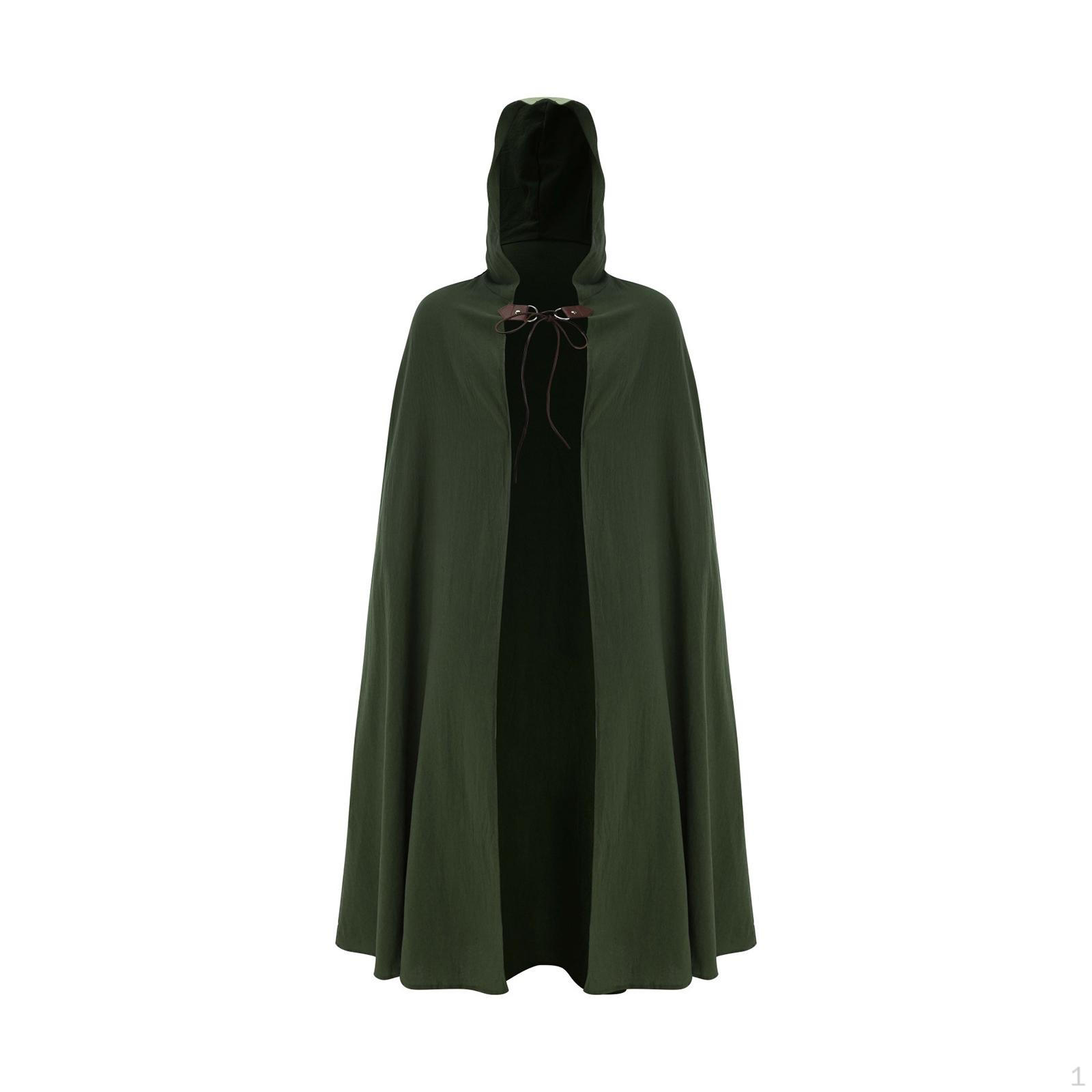 

Плащ с капюшоном для средневекового косплея и фестивалей для мужчин и женщин светло-зеленый