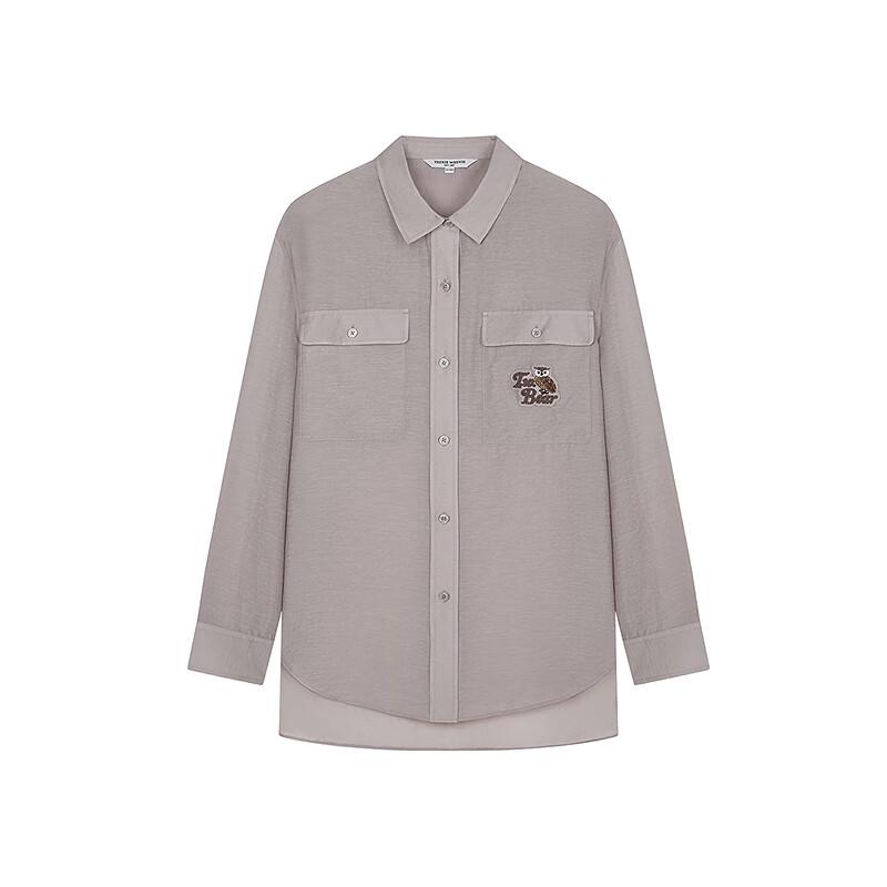 Teenie Weenie Women's Tencel Blend Bear Lightweight Loose Shirt