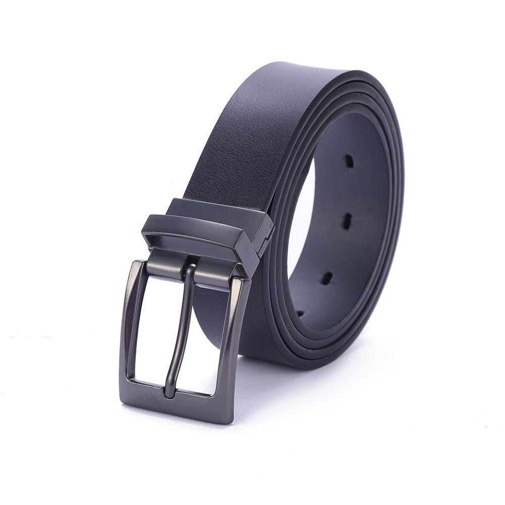 Double-sided Universal Rotating Alloy Pin Buckle Belt for Men's Business Casual Belt Versatile Two-layer Cowhide Belt Waist