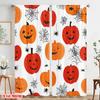 2pcs,2D Plane Printing Creative Curtains Pumpkins and Webs Durable 100% Polyester Fabric (without Rod) Holiday for Bedroom &
